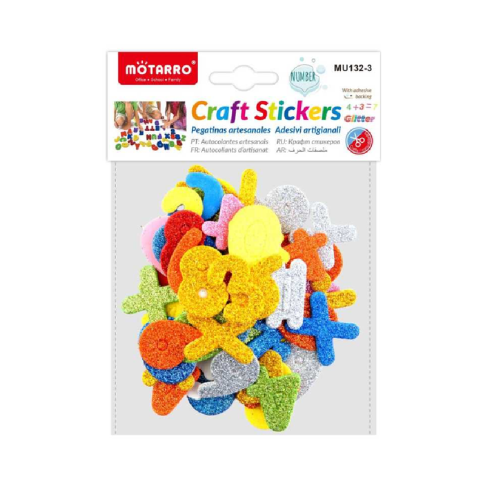 EVA Sticker Assorted Glitter Numbers