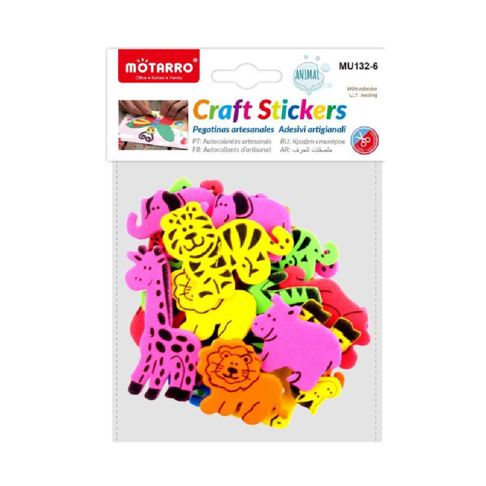 EVA Sticker Assorted Glitter Animals