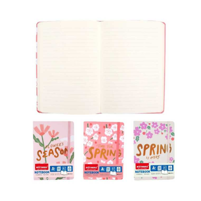 A6 Hard Cover Notebook Floral 80g 100pages