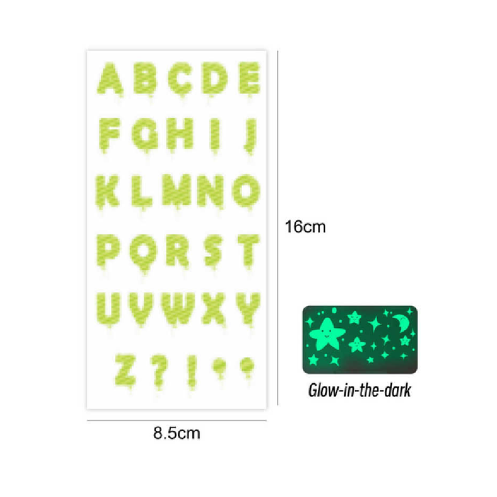 Glow in the Dark Stickers 85 × 160 Letters