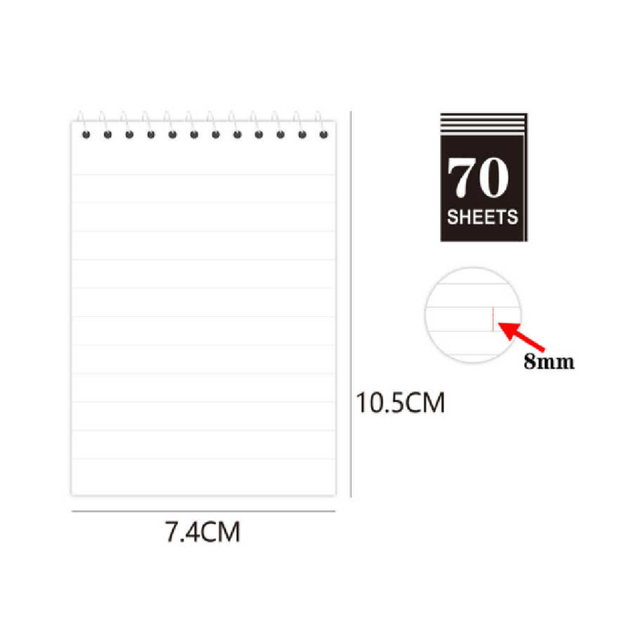 A7 Top Spiral Notebook 70g - 70 Sheets