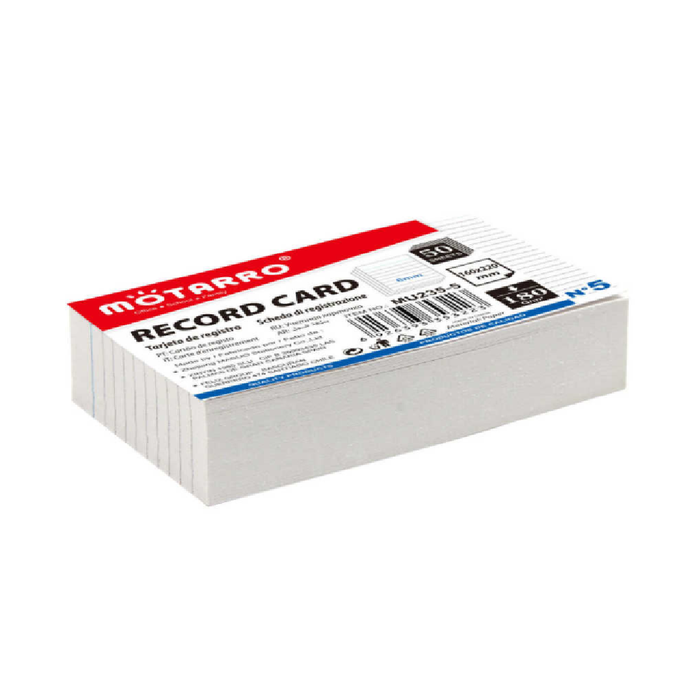 Record Card with lines 16 × 22cm 180g 50pcs