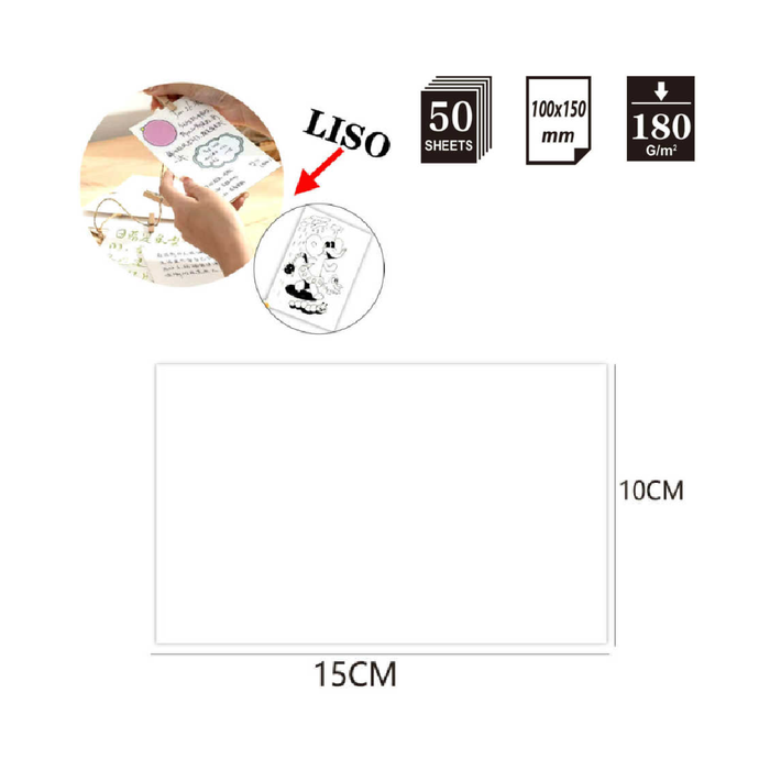Record Card 10 × 15cm 180g 50pcs Plain