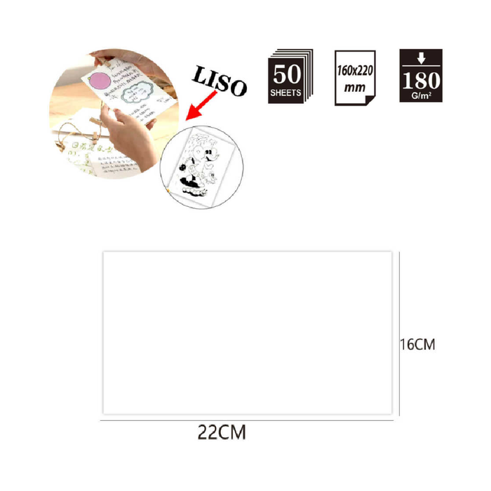 Record Card 16 × 22cm 180g 50pcs Plain