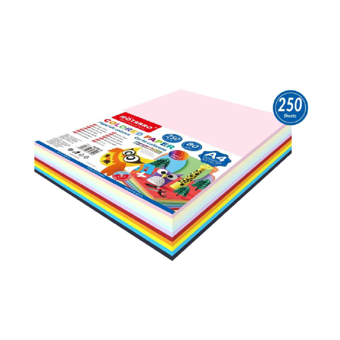 A4 Color Paper 80g 250pcs 10 Colors Assorted