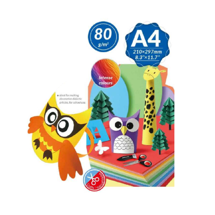A4 Color Paper 80g 250pcs 10 Colors Assorted