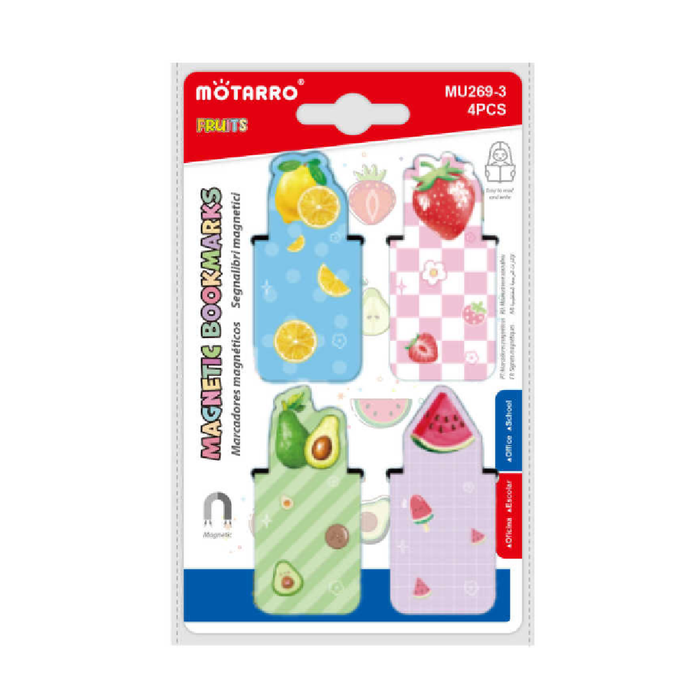 Magnetic Bookmarks 3x8cm 4pcs Fruit