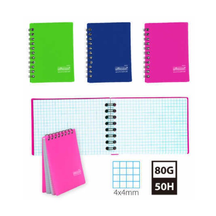 3.3 × 5" PP Cover Left Side Spiral Notebook 80g 50pages