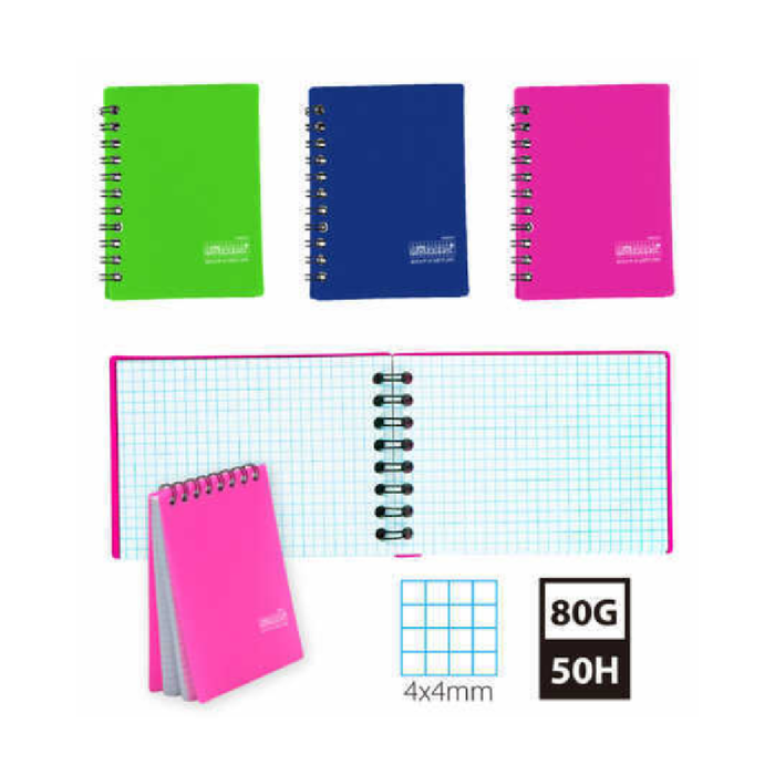 4 × 6" PP Cover Left Side Spiral Notebook 80g 50pages