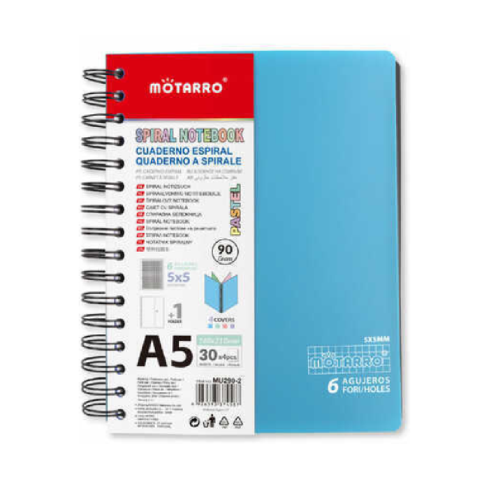 A5 PP Cover Spiral Notebook Macaron color 65C/30C