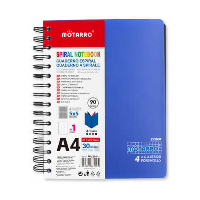 A4 PP Cover Spiral Notebook Macaron color