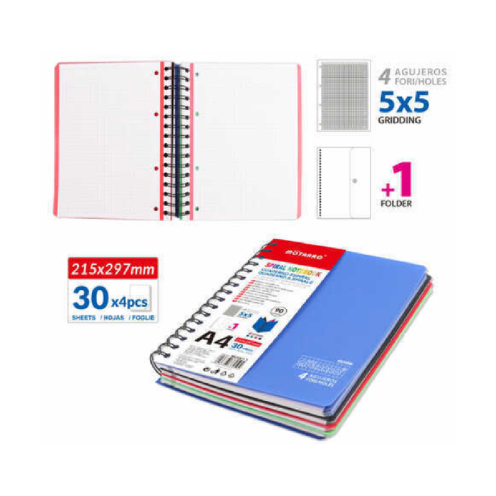 A4 PP Cover Spiral Notebook Macaron color