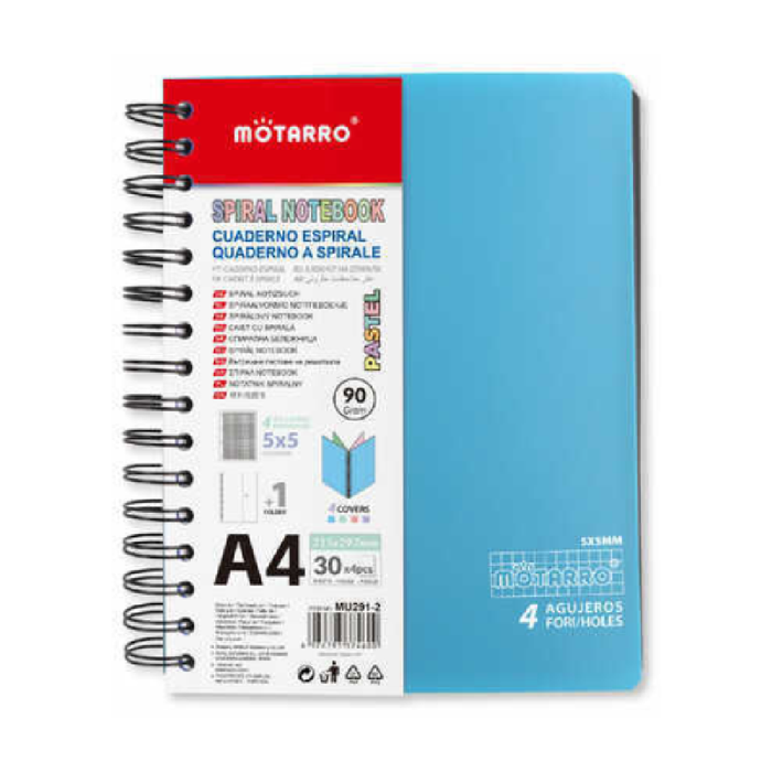 A4 PP Cover Spiral Notebook Macaron color