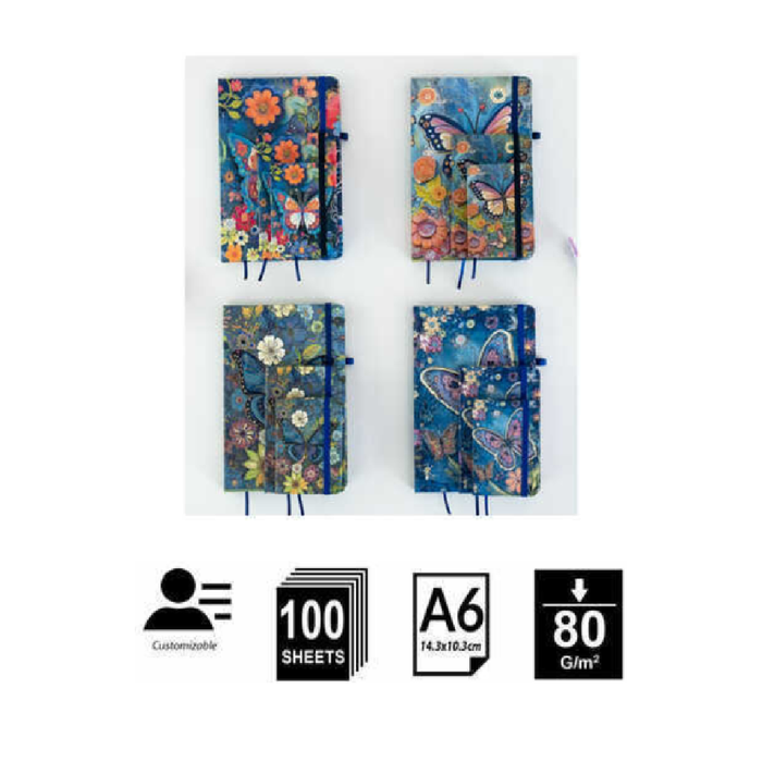 A6 Butterfly Notebook 80g 100p
