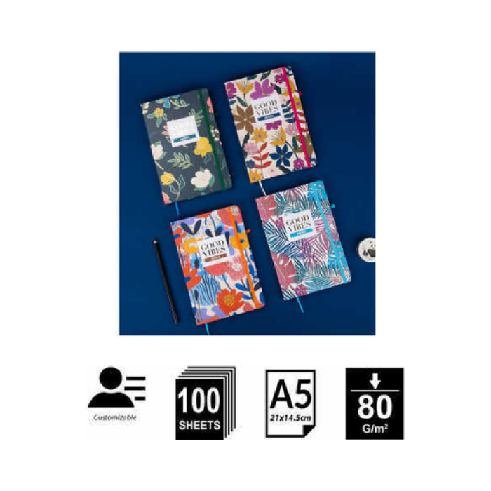 A5 Floral Notebook 80g 100p