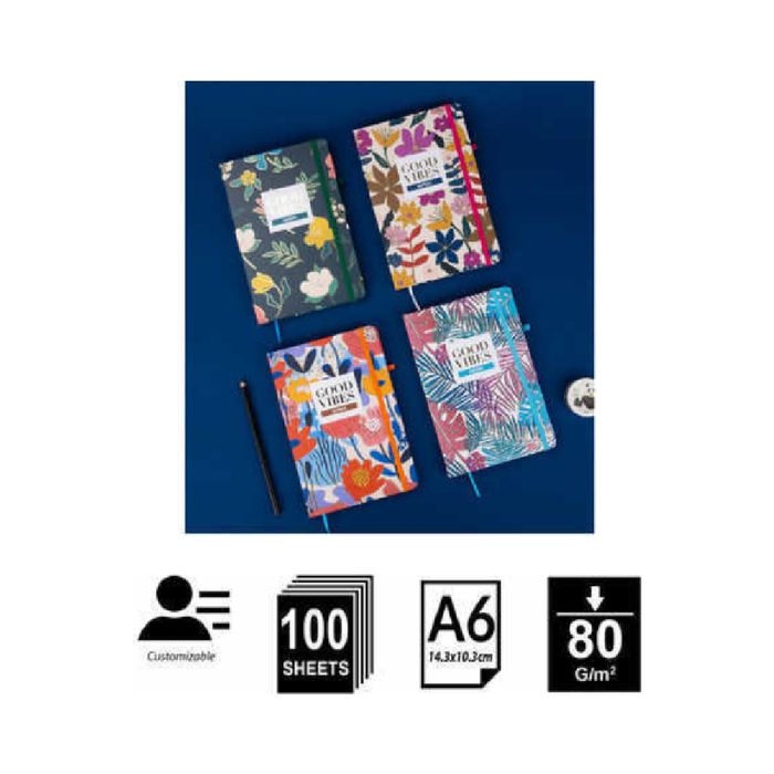 A6 Floral Notebook 80g 100p