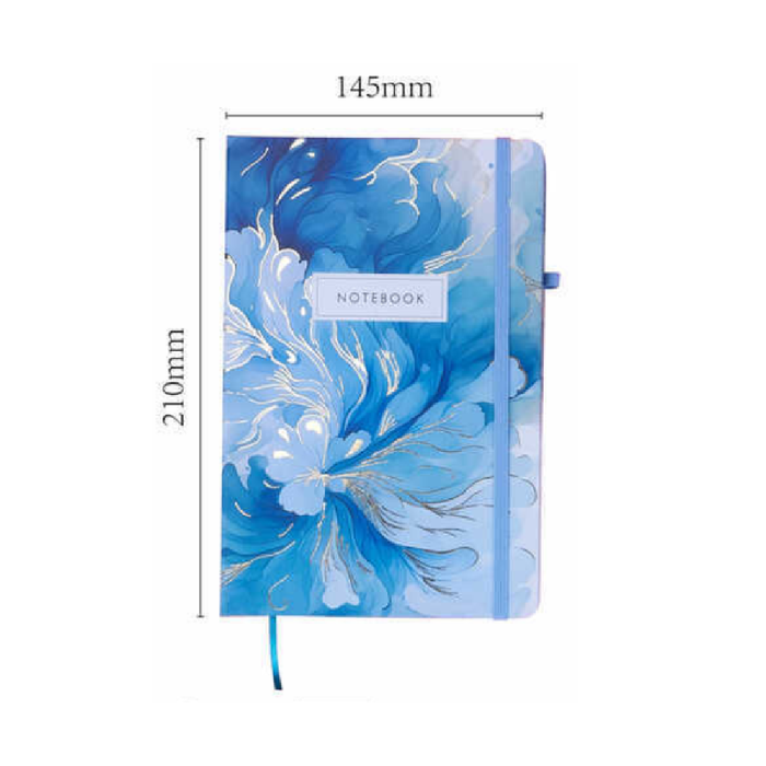 A5 Ink-Wash Flowers With Gold Stamping Notebook 80g 100p
