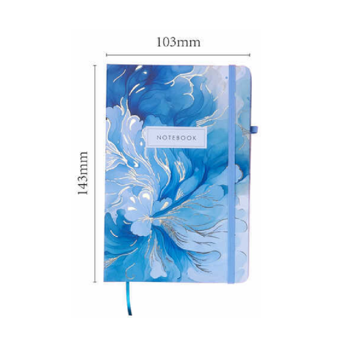 A6 Ink-Wash Flowers With Gold Stamping Notebook 80g 100p