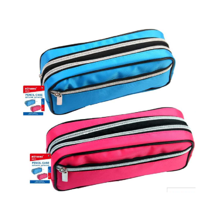 Double Zip Pencil Case 20 × 7.5 × 9cm