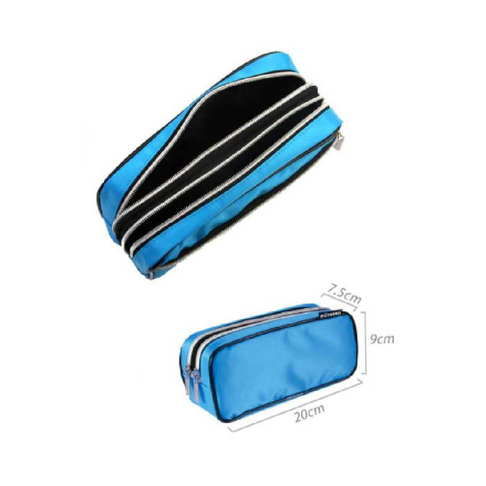 Double Zip Pencil Case 20 × 7.5 × 9cm