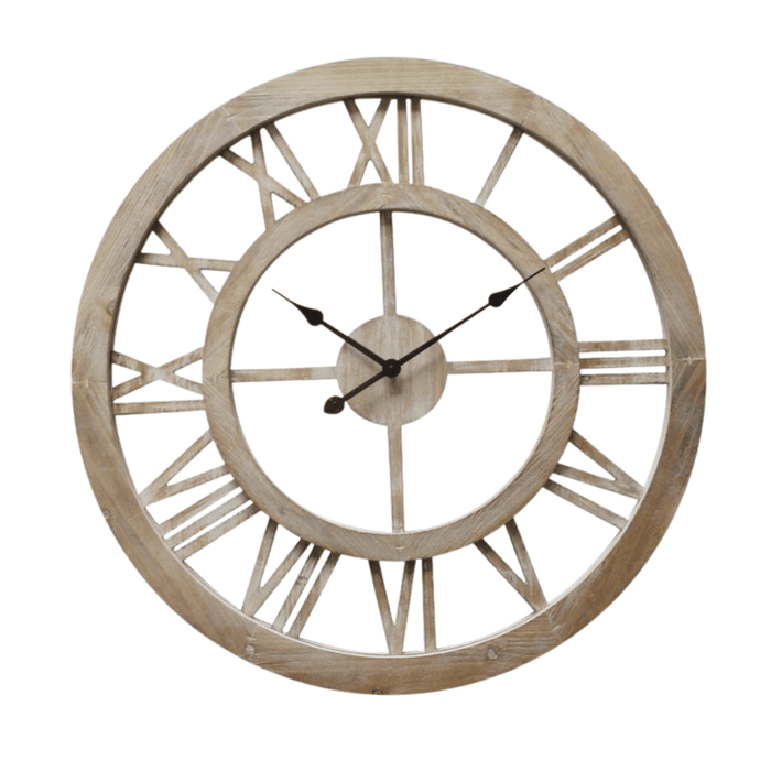 Natural MDF Framed Wall Clock 80cm | Clocks and Wall clocks by Casaliving&nbsp;