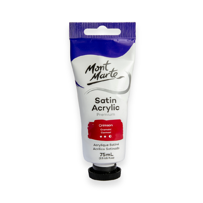 Satin Acrylic 75ml - Crimson
