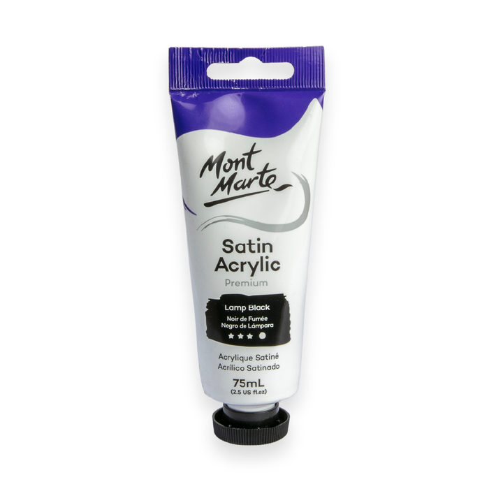 Satin Acrylic 75ml - Lamp Black