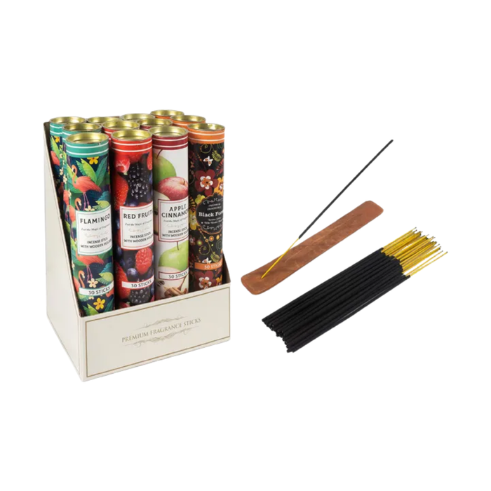 Premium Scented Incense Sticks with Wooden Holder Tube 1