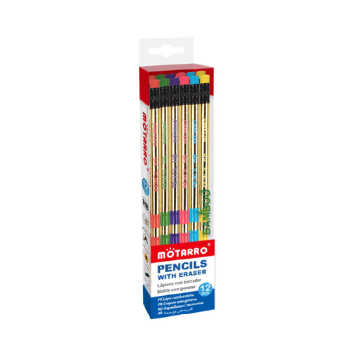 Pencil with Eraser Assorted HB 12pcs
