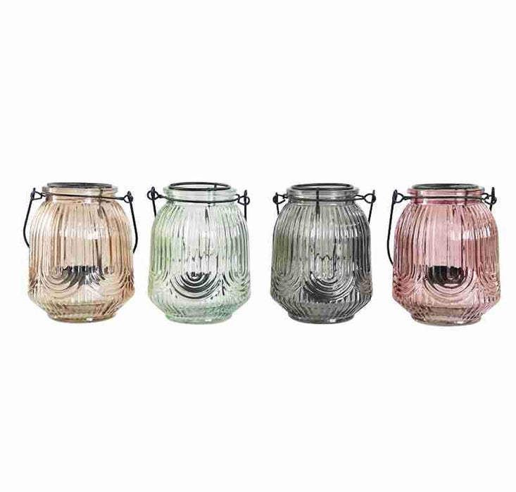 Glass Tealight Holder with Metal Handle - Casa Living