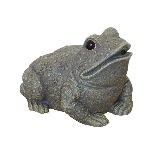 Gray frog statue on a white background
