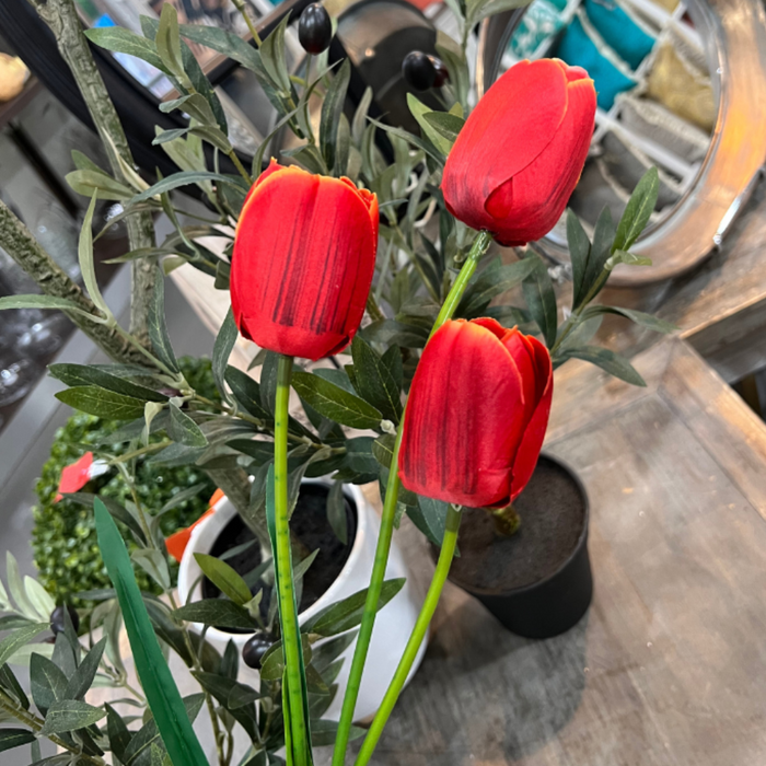 Red Artificial Tulip Bunch - Artificial Flowers by Casaliving&nbsp;