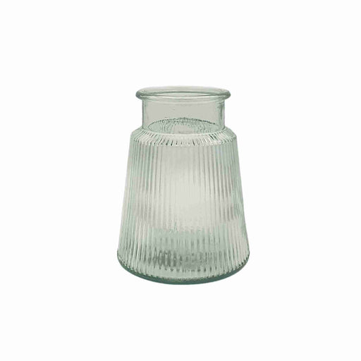 Ribbed Clear Glass Vase - Vases and Glass Vases by Casaliving