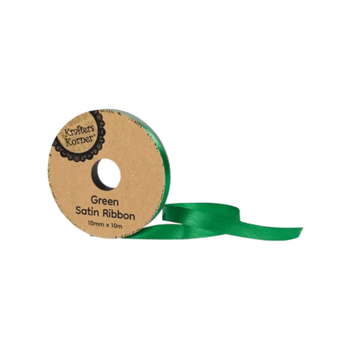 Satin Green Ribbon 10mm × 10m [480/12]