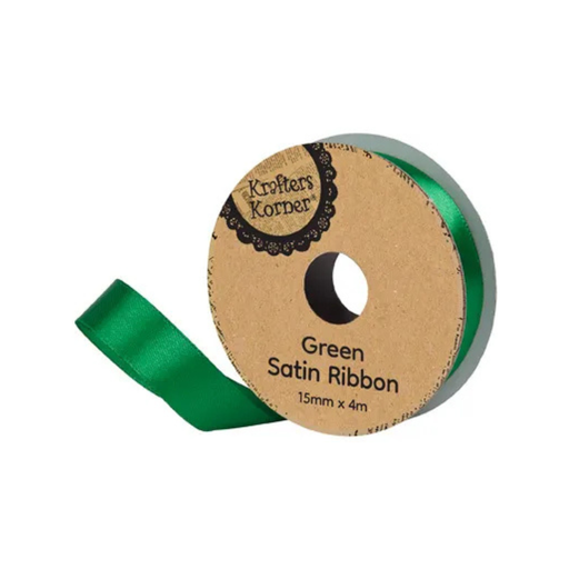Satin Green Ribbon 15mm × 4m [360/12]