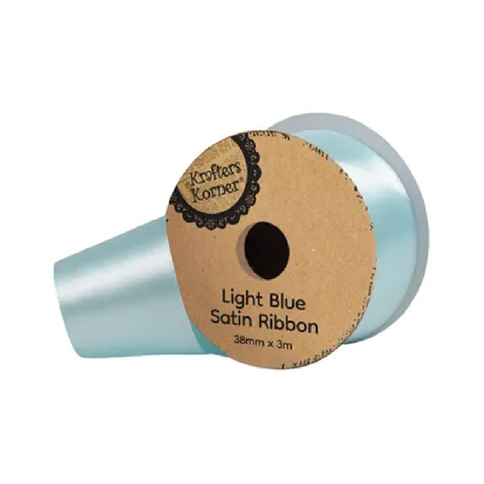 Satin Light Blue Ribbon 38× 3m [288/6]