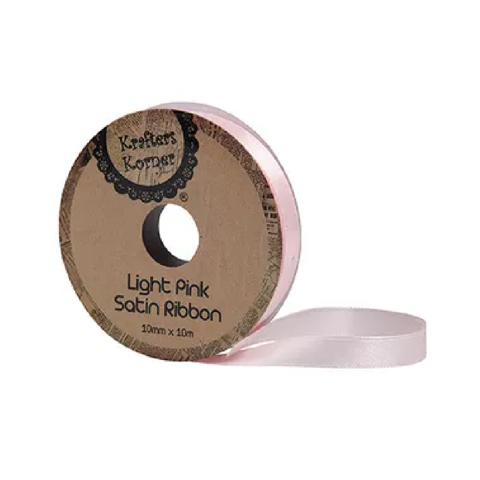 Satin Light Pink Ribbon 10× 10m[480/12]