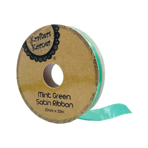 Satin Mint Green Ribbon 10× 10m [480/12]