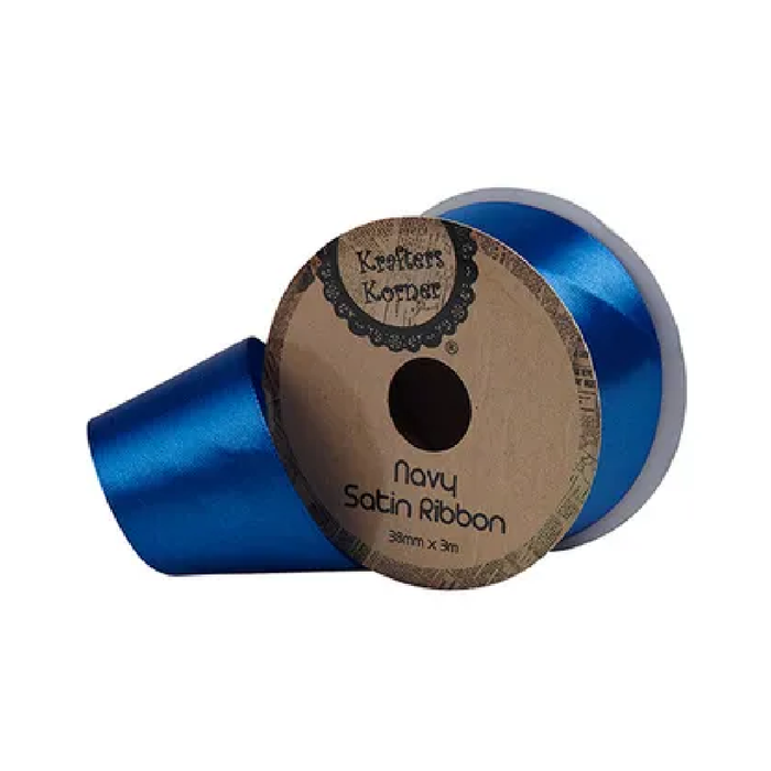 Satin Navy Ribbon 38× 3m [288/6]