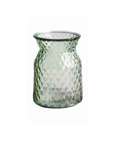 Glass Vase in Diamond Designs (14x14x20cm) - Vases and Glass Vases by Casaliving