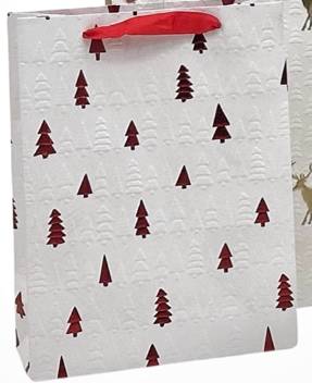  CHRISTMAS FOILED&amp;EMBOSSED TREE/REINDEER BAG