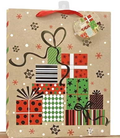 CHRISTMAS DESIGNS ON BROWN PAPER &nbsp;BAG