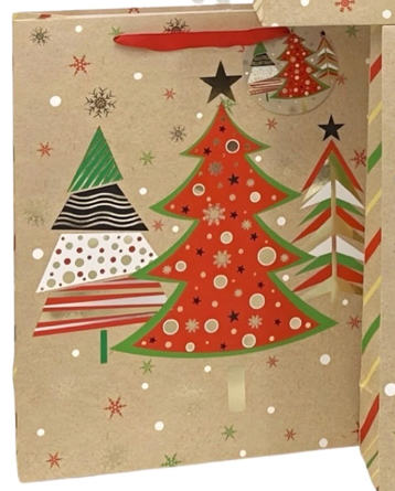 CHRISTMAS DESIGNS ON BROWN PAPER &nbsp;BAG