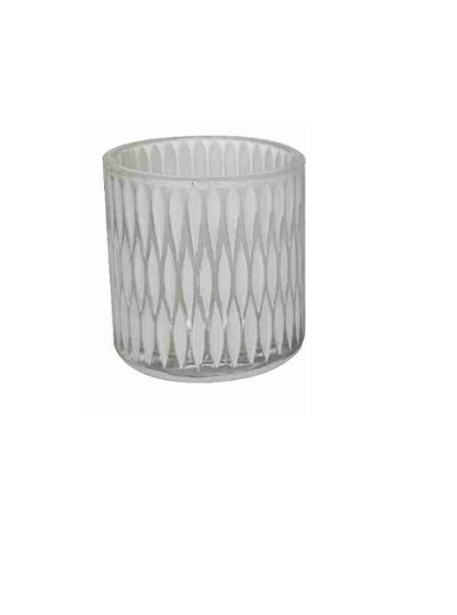 Distressed White Glass Candle Holder - Vases and Glass Vases by Casaliving