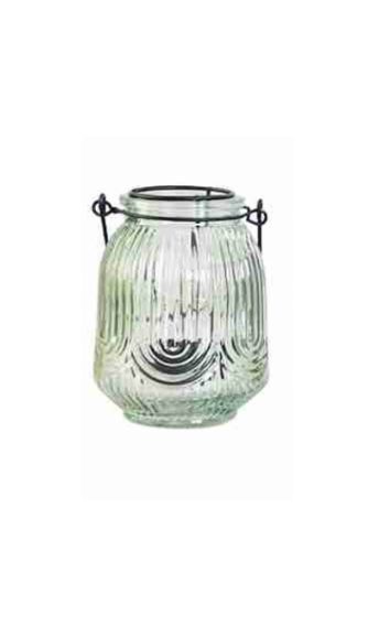 Glass Tealight Holder with Metal Handle - Casa Living