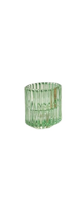 Glass Double Sided Candle Holder - 5.5x5.5x6cm - Casa Living