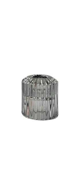 Glass Double Sided Candle Holder - 5.5x5.5x6cm - Casa Living