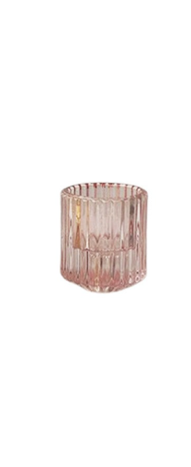 Glass Double Sided Candle Holder - 5.5x5.5x6cm - Casa Living