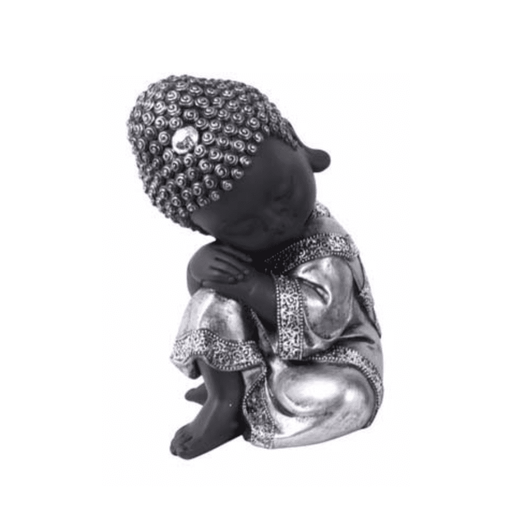 Silver Cute Sitting Buddha - Buddha Statues by Casaliving&nbsp;