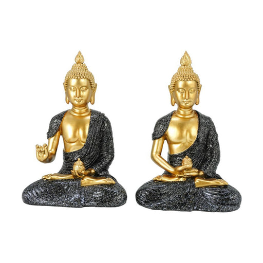 Sitting Buddha with Black Robe - Buddha Statues by Casaliving&nbsp;